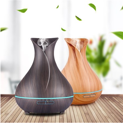 新品智能WiFi香薰精油扩香器兼容Alexa木纹香薰机 香薰加湿器
